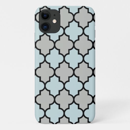 Blauwe Trellis, Quatrefoil, Marokkaanse Lattice Case-Mate iPhone Case (Achterkant)