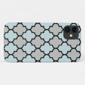 Blauwe Trellis, Quatrefoil, Marokkaanse Lattice Case-Mate iPhone Case (Achterkant (horizontaal))