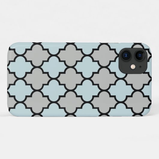 Blauwe Trellis, Quatrefoil, Marokkaanse Lattice Case-Mate iPhone Case (Achterkant (horizontaal))