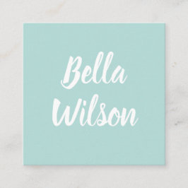 Blauwe trendy eenvoudige moderne, minimalistische vierkante visitekaartje