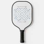 Blauwe Tribal Driehoeken Modern Geometrisch Pickleball Paddle (Voorkant)