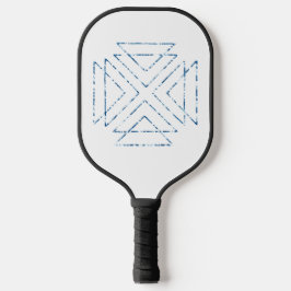 Blauwe Tribal Driehoeken Modern Geometrisch Pickleball Paddle