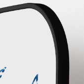 Blauwe Tribal Driehoeken Modern Geometrisch Pickleball Paddle (Links Detail)