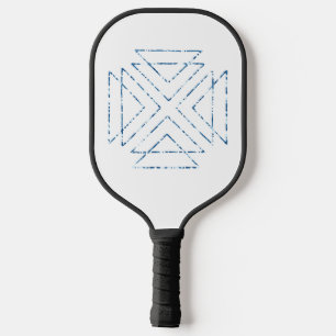 Blauwe Tribal Driehoeken Modern Geometrisch Pickleball Paddle