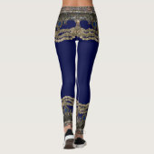 Blauwe Tribal Kuchi Belly Dance Yoga Leggings (Achterkant)