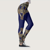 Blauwe Tribal Kuchi Belly Dance Yoga Leggings (Rechts)
