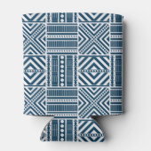 Blauwe Tribal Pattern Art Blikjeskoeler (Achterkant)