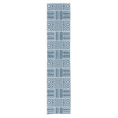 Blauwe Tribal Pattern Art Korte Tafelloper (Voorkant)