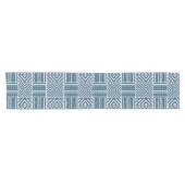 Blauwe Tribal Pattern Art Korte Tafelloper (Horizontaal)