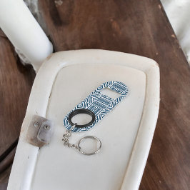 Blauwe Tribal Pattern Art Mini Flessenopener