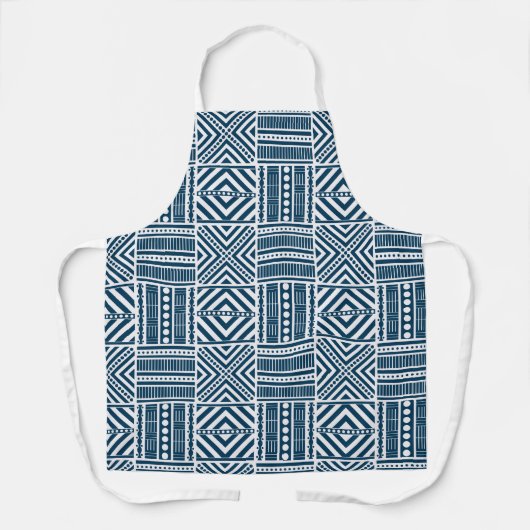 Blauwe Tribal Pattern Art Schort (Voorkant)