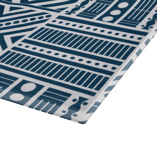 Blauwe Tribal Pattern Art Snijplank (Hoek)