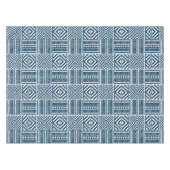 Blauwe Tribal Pattern Art Tafelkleed (Voorkant (Horizontaal))