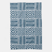 Blauwe Tribal Pattern Art Theedoek (Verticaal)