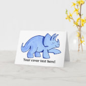 Blauwe Triceratops Kaart (Gele Bloem)