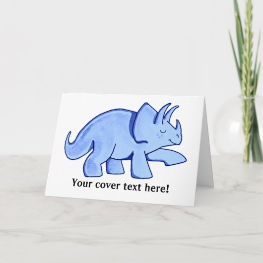 Blauwe Triceratops Kaart (Voorkant)