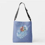 Blauwe trilling Abstract Crossbody Tas (Achterkant)