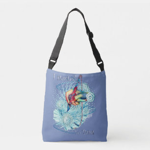 Blauwe trilling Abstract Crossbody Tas