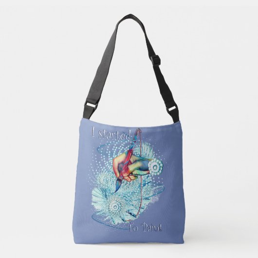 Blauwe trilling Abstract Crossbody Tas (Voorkant)