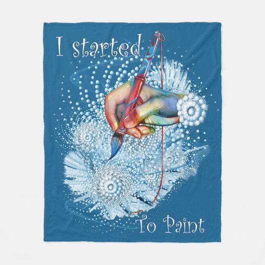 Blauwe trilling Abstract Fleece Deken (Voorkant)
