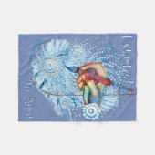 Blauwe trilling Abstract Fleece Deken (Voorkant (Horizontaal))