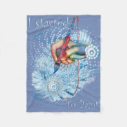 Blauwe trilling Abstract Fleece Deken (Voorkant)