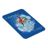 Blauwe trilling Abstract Magneet (Rechterzijde)