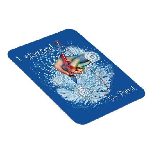 Blauwe trilling Abstract Magneet (Rechterzijde)