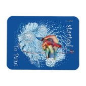 Blauwe trilling Abstract Magneet (Horizontaal)