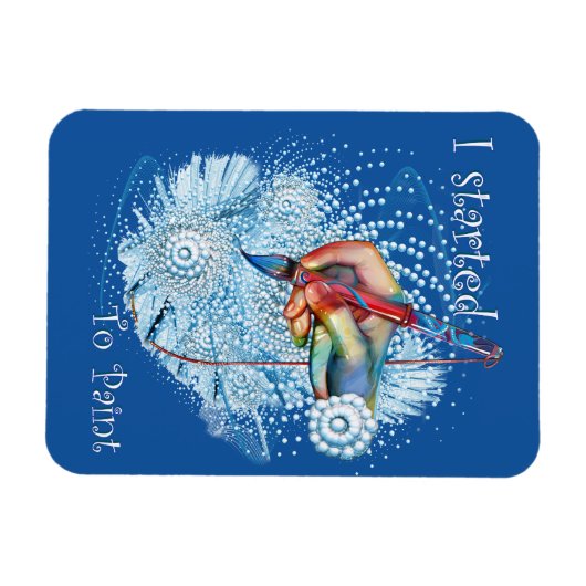 Blauwe trilling Abstract Magneet (Horizontaal)