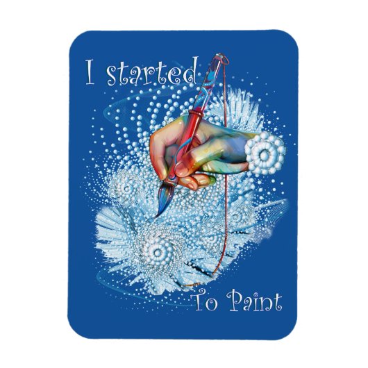 Blauwe trilling Abstract Magneet (Verticaal)