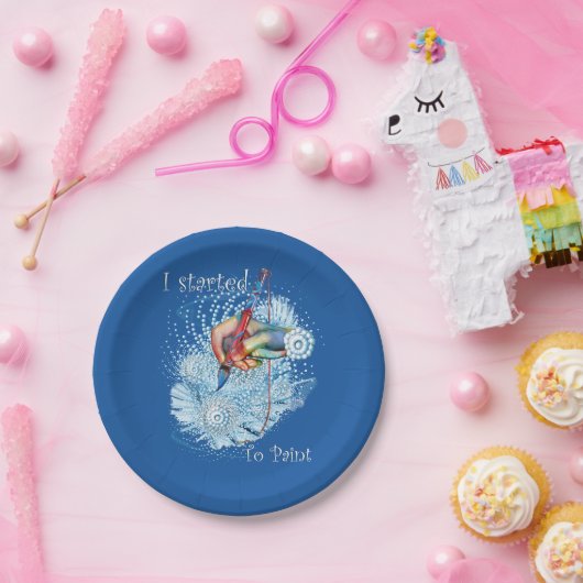 Blauwe trilling Abstract Papieren Bordje (Feest)