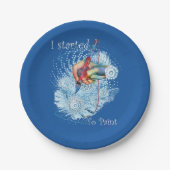 Blauwe trilling Abstract Papieren Bordje (Voorkant)