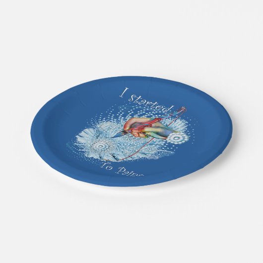 Blauwe trilling Abstract Papieren Bordje (Gekanteld)