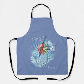 Blauwe trilling Abstract Schort (Voorkant)