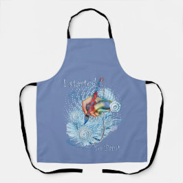 Blauwe trilling Abstract Schort