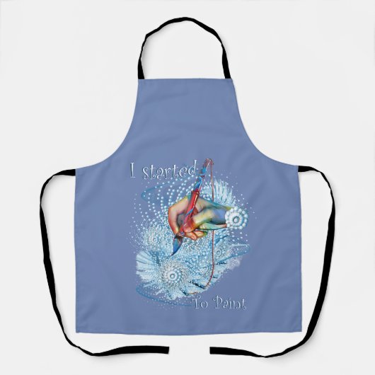 Blauwe trilling Abstract Schort (Voorkant)