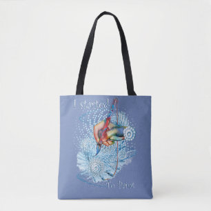 Blauwe trilling Abstract Tote Bag
