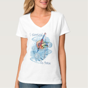 Blauwe trilschilder t-shirt