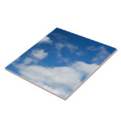 Blauwe troebel hemel keramische Tegel Tegeltje (Zijkant)