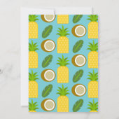 Blauwe tropische ananas en kokosnoot verjaardag kaart (Achterkant)