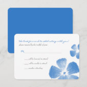 Blauwe Tropische Aquarel Bloemen Trouw RSVP (Voorkant / Achterkant)