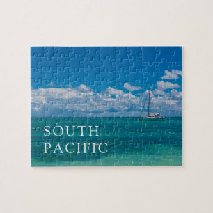 Blauwe Tropische Baai Landschap Legpuzzel