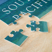 Blauwe Tropische Baai Landschap Legpuzzel (Zijkant)