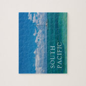 Blauwe Tropische Baai Landschap Legpuzzel (Verticaal)