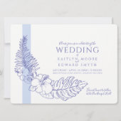 blauwe tropische baard bruiloft kaart (Voorkant)