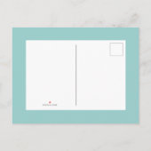 Blauwe tropische bladeren | Flamingo verjaardagsfe Uitnodiging Briefkaart (Achterkant)