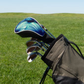 Blauwe tropische bladeren golfheadcover (Insitu)