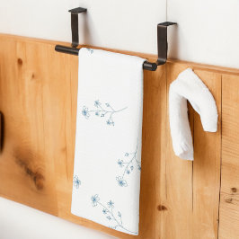 Blauwe Tropische Bloemen Botanische Grandmillenial Theedoek