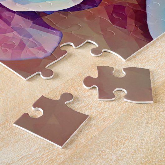 Blauwe Tropische bloemen Floral Art Puzzle Legpuzzel (Zijkant)